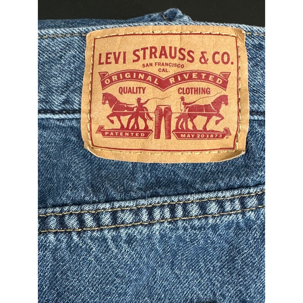 Levi's High Waisted Straight Jeans 27 Waterless Denim Vintage Wash 90s Mom Fit - Picture 4 of 7